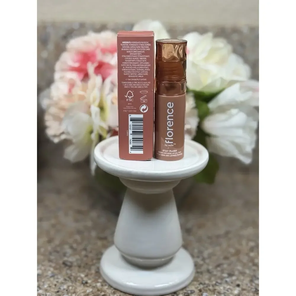 Florence by Mills Stay Plush Serum Infused Lip Oil Tint Coconut Colada 0.27 oz